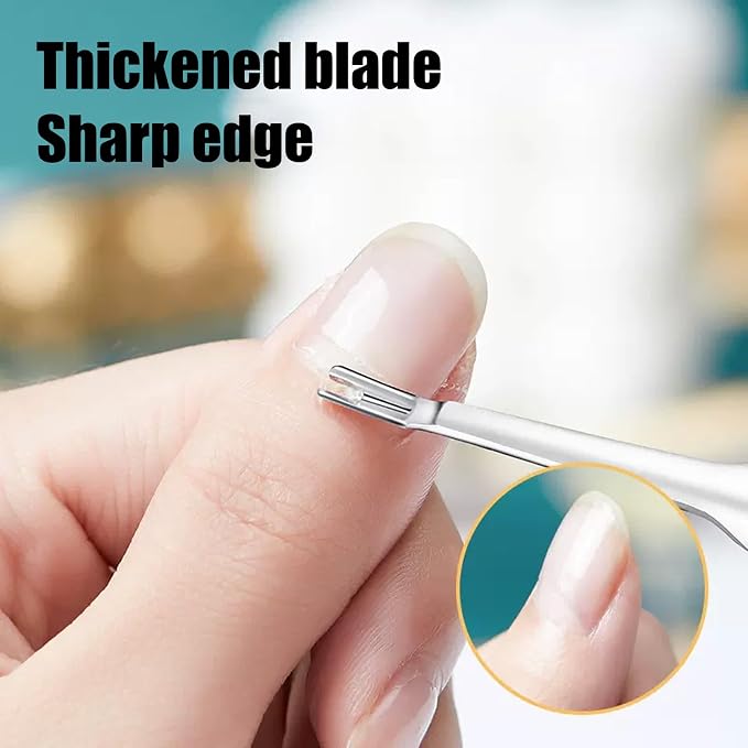 OLIREXD Professional Stainless Steel Cuticle Pusher Trimmer Remover Dead Skin - Image 4