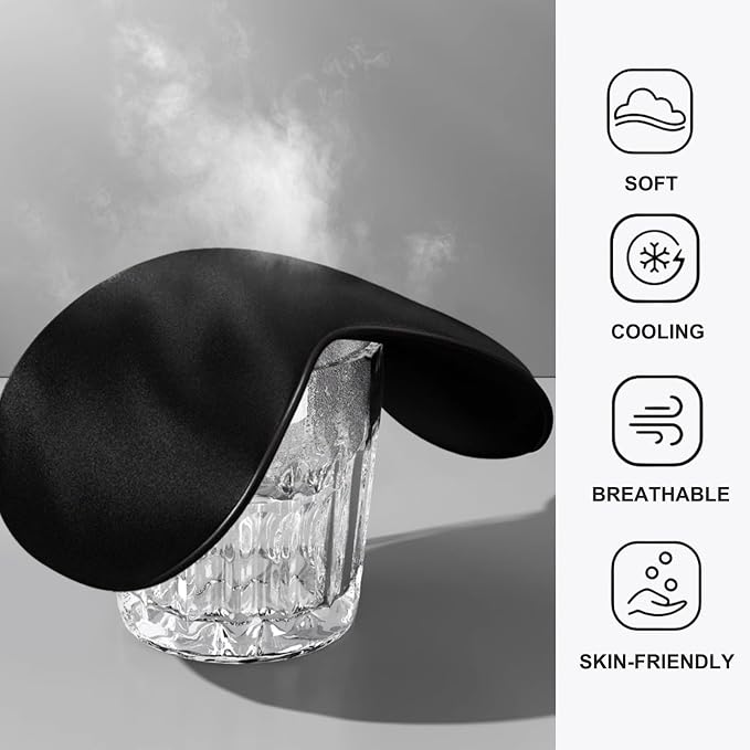 Silk Satin Sleeping Eye Mask, Soft Breathable Blackout Eyeshade Eye Cover - Image 5