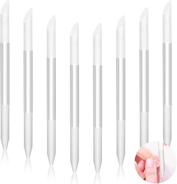 3 Pieces Glass Cuticle Pusher Cuticle Remover Glass Nail File Dual Ended - Image 9
