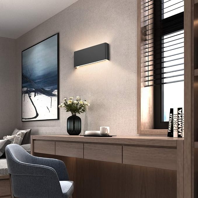 Aipsun 15.8in Matte Black Modern Vanity Light Up and Down LED Vanity Light - Image 5