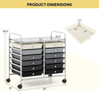 Giantex 12 Drawers Rolling Cart, Mobile Storage Drawer Cart, Classroom - Image 3