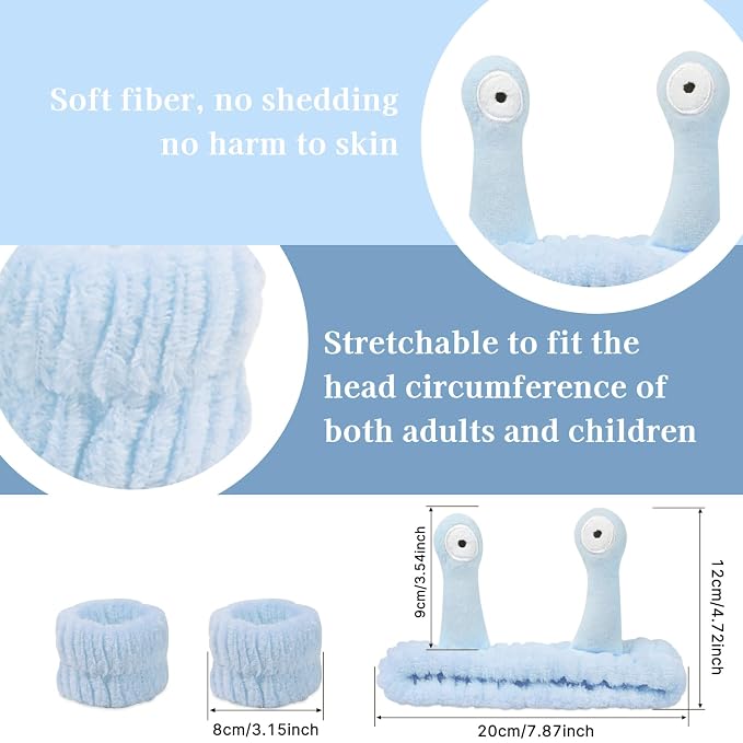 Snail Face Wash Headband Skincare & Wrist Bands - Image 2