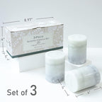 Set of 3 Scented Pillar Candles Creamy Coconut Scented 3" x 4" Long-Lasting - Image 5
