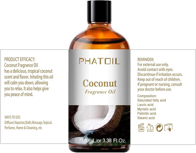 PHATOIL 3.38FL.OZ Coconut Fragrance Oils - Image 7