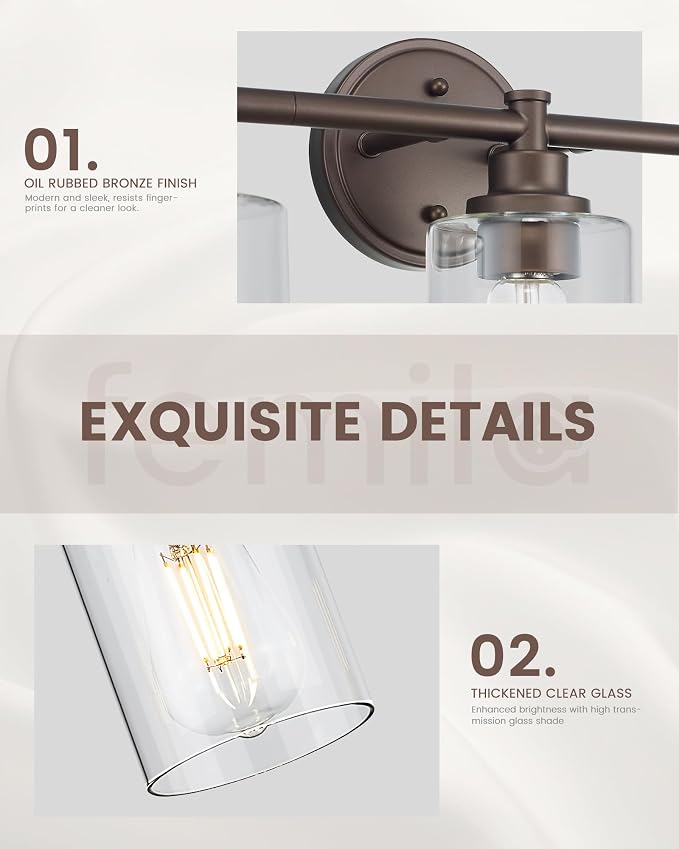 FEMILA Bathroom Vanity Light Fixture, 4-Light Farmhouse Wall Vanity Lights - Image 6