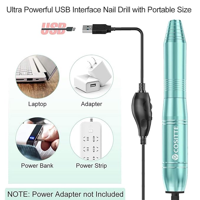 COSITTE Electric Nail Drill, USB Electric Nail Drill Machine - Image 2