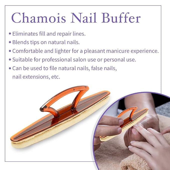 Chamois Buffer and Buffing Cream | Buff and Shine Dull Nails While Softening - Image 2