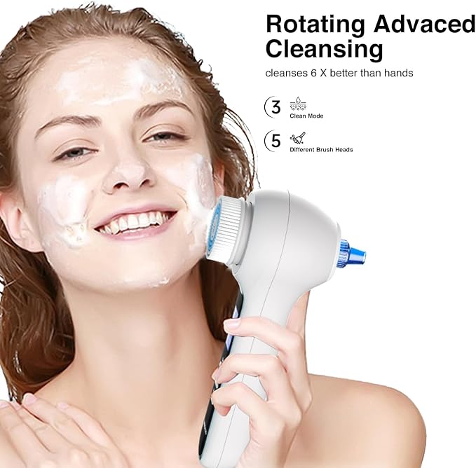 UMICKOO 3 in 1 Facial Cleansing Brush & Blackhead Remover, Rechargeable Face - Image 5