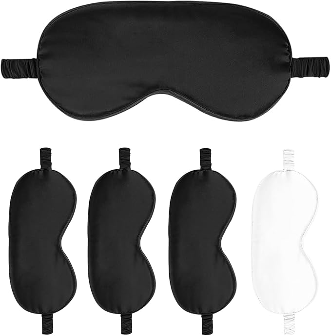 Sleep Masks 5PACK Silk Eyes Cover Satin Eye Mask Silky Blackout Soft Blindfold - Image 6