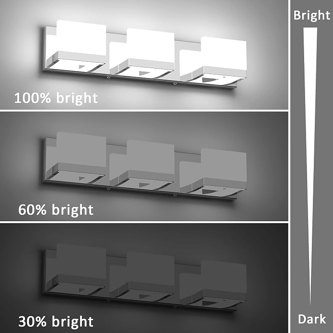 Tipace 3 Lights Dimmable LED Modern Vanity Lights - Image 4