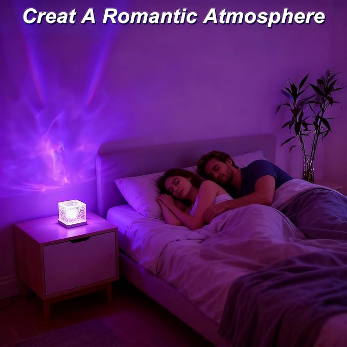 Ocean Wave Projector Light, 16-Color Changing Luminorthe Cube Lamp - Image 4