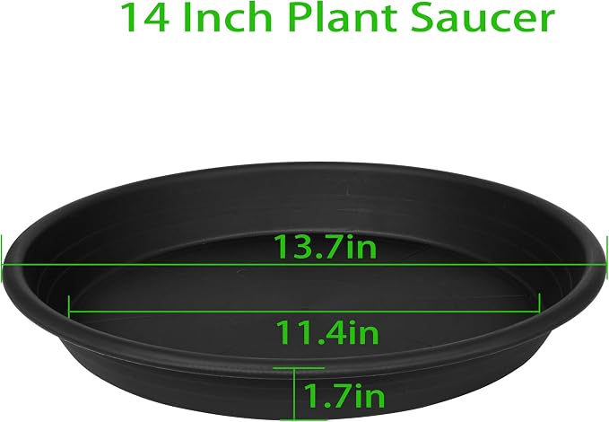 5 Pack of 14 inch Plant Saucer Plant Tray, Plastic Plant Saucer 14 inch - Image 2