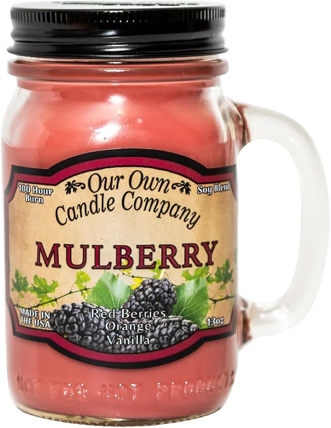Our Own Candle Company, Mulberry Scented Mason Jar Candle, 100 Hour Burn Time by OurOwnCandleCompanycandles