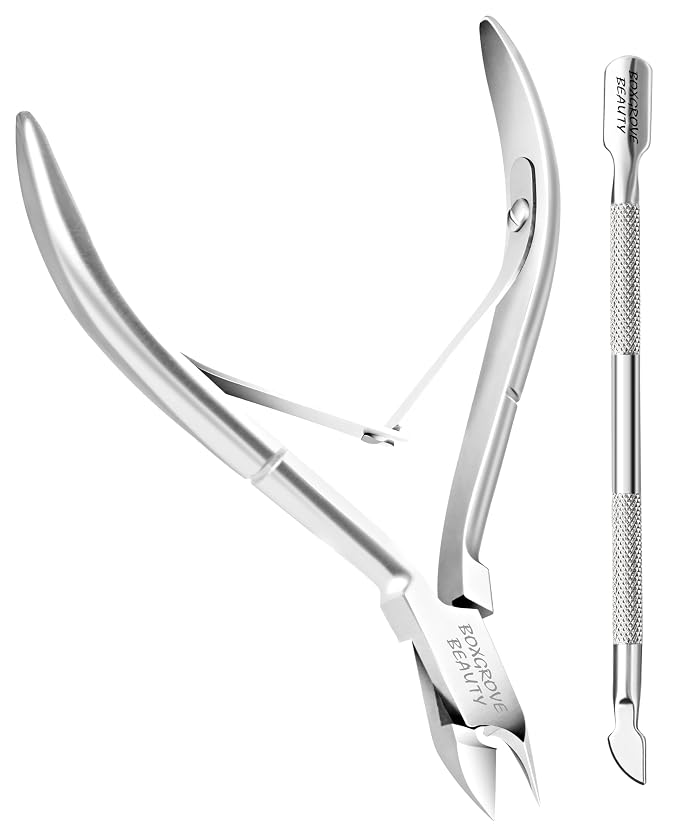 Professional Cuticle Cutter & Pusher Trimmer Manicure Tools by BOXGROVEBEAUTY