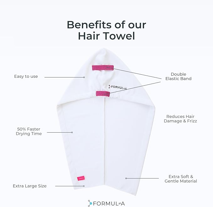 FORMUL-A Microfiber Hair Towel Wrap – Anti Frizz Towel - Image 5