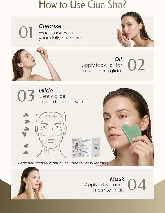 Gua Sha Facial Tool – Green Stone Guasha Tool - Image 6