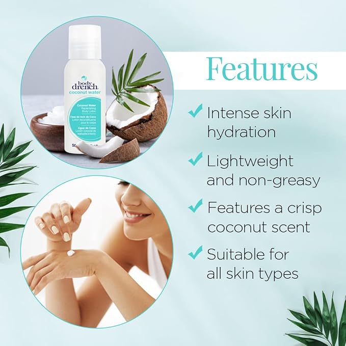 Body Drench Coconut Water Replenishing Lotion, 2 Fluid Ounce - Image 4