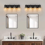 GoYeel Bathroom Light Fixtures Over Mirror, Matte Black Vanity Light 4 Light - Image 2