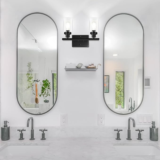 Ascher 2-Light Wall Sconces, Modern Vanity Light Fixture Black Finish, Wall - Image 5