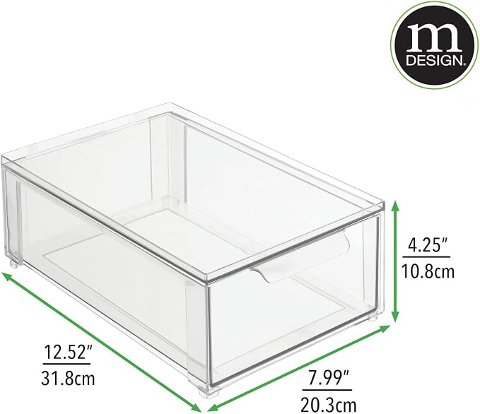 mDesign Plastic Stackable Bathroom Storage Organizer Bin - Image 3