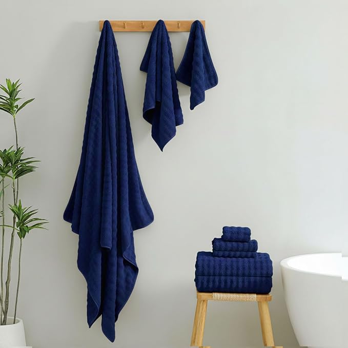 KBY Bath Towels Set 6 Piece 40x80 Inches，2 Extra Large Bath Sheets 2 Hand - Image 4