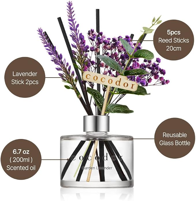 COCODOR Lavender Reed Diffuser/White Jasmine/6.7oz/1Pack / Home Fragrance Scent - Image 3