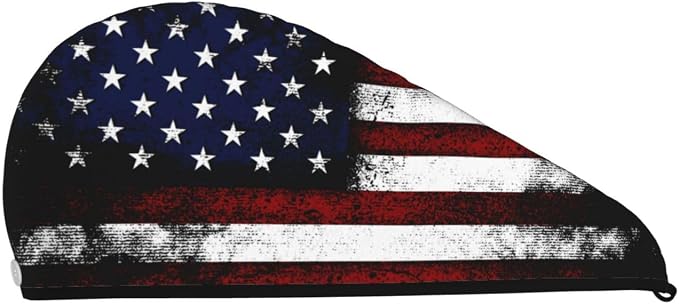 American Flag Hair Towel Wrap, Absorbent Hair Drying Towel, Microfiber Hair - Image 2