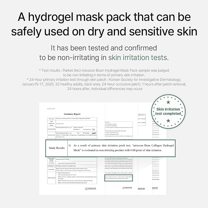 mixsoon Bean Collagen Hydrogel Mask Hydration All-In-One Firming, Soothing Gel - Image 8