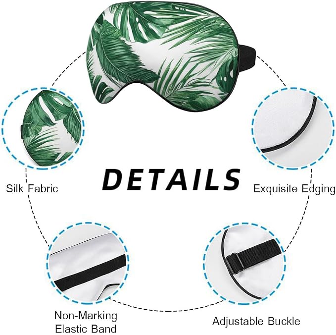 Tropical Palm Leaves Sleep Mask Eye Mask Green Jungle Leaves Floral Sleep Mask - Image 3