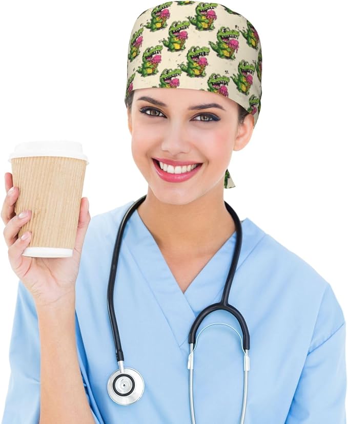 Alligator Ice Cream Working Cap, Scrub Cap - Image 6