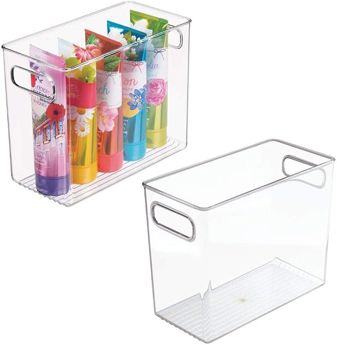 mDesign Slim Plastic Storage Container Bin by mDesign