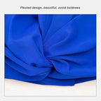 Pleated Fabric Swimming Cap Women Ladies Long Hair Swim Cap Ear Protecting - Image 5