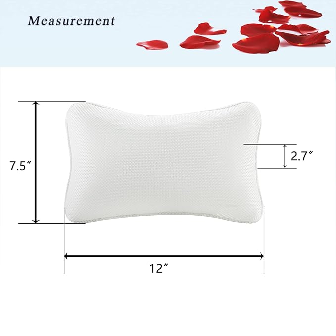 Bath Pillow for Tub, Non Slip, Breathable Soft, Comfortable Head Neck Support - Image 3