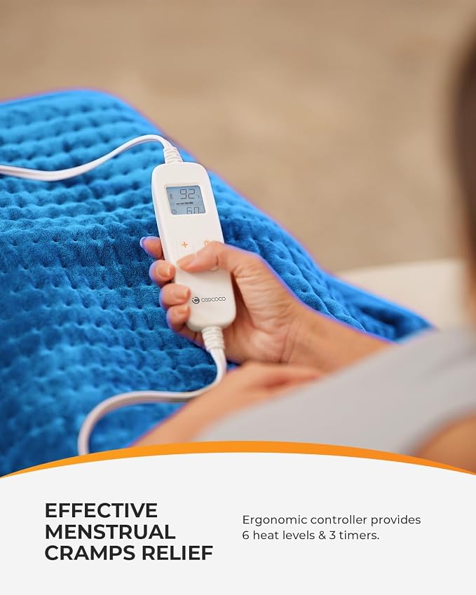 HSA Approved Heating Pad for Back Pain & Cramps Relief, CooCoCo Large Heated - Image 4