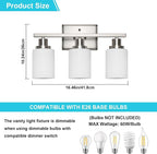 Ascher Bathroom Light Fixtures, 3-Light Vanity Light Over Mirror, Modern - Image 2