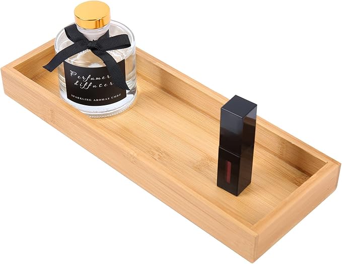 Natural Bamboo Bathroom Tray, Perfume Tray, Vanity Tray, Smooth and Thick by Unknown