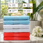 Cotton Hand Towels Set, 6-Piece Set, Super Absorbent Quick Drying, Bathroom - Image 3