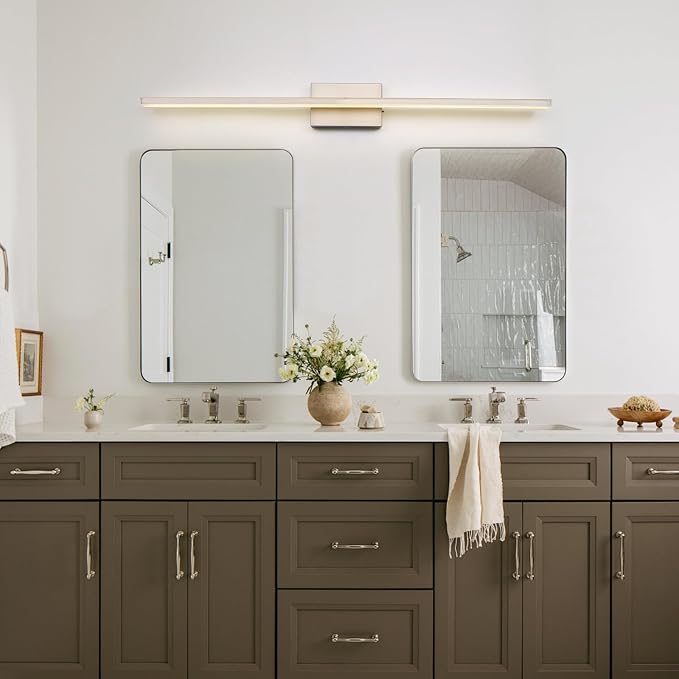 39.4 inch Brushed Nickel Bathroom Vanity Light Bar 5CCT Dimmable Bathroom Light - Image 2