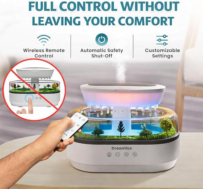 Dreamlax Rain Humidifiers for Bedroom – Cool Mist Essential Oil Diffuser - Image 2