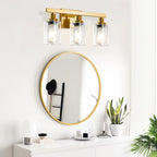 3 Light Gold Bathroom Light Fixtures, Bathroom Vanity Light Over Mirror - Image 6