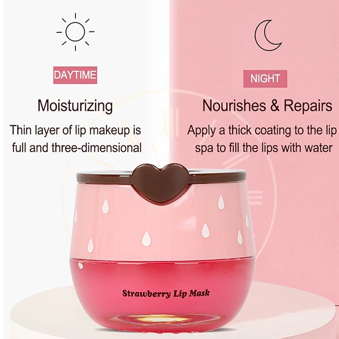 2 PCS Bee Lip Balm Lip Mask Honey Pot, Honey & Strawberry Lip Mask Propolis - Image 5