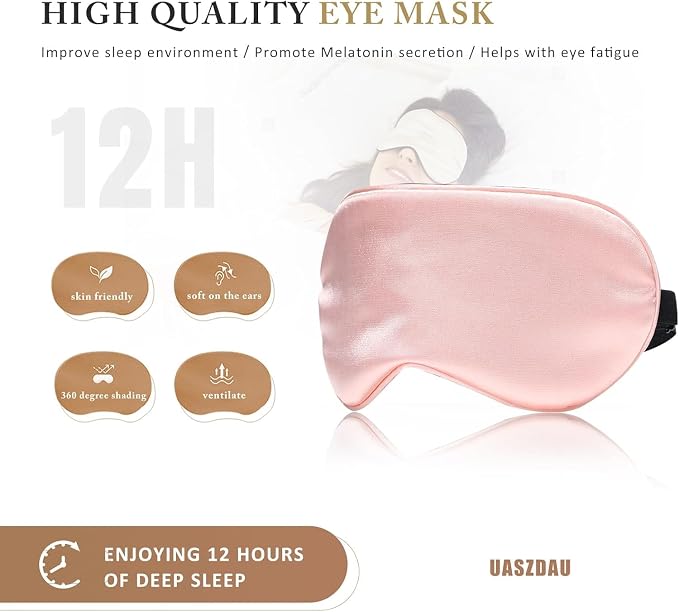 Sleep Mask Silk Eye Mask for Sleeping, Super Soft Blackout Eye Mask for Women - Image 5