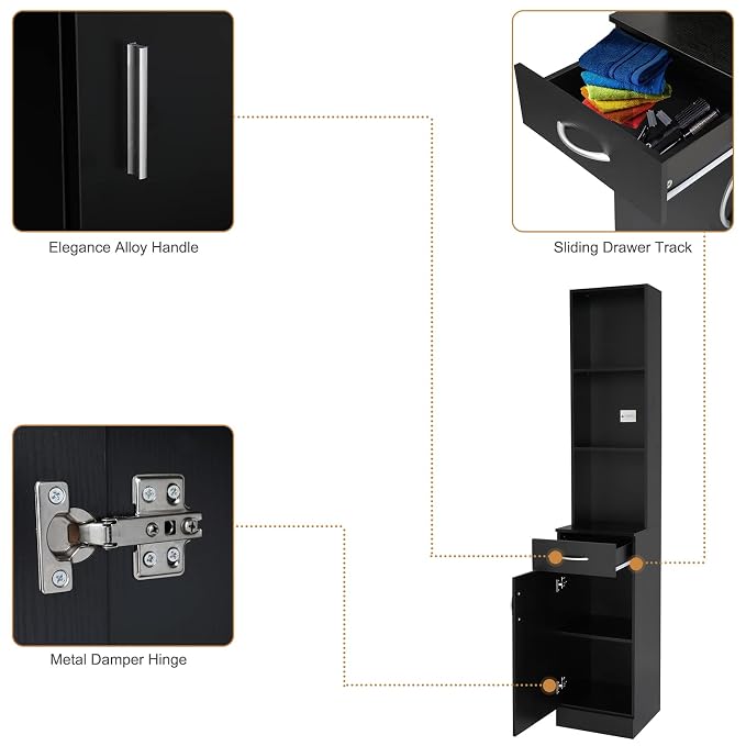 mefeir Salon Station, Barber Hair Stylist Storage Cabinet - Image 7