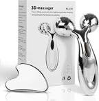 Stainless Steel Gua Sha and Face Roller Set, Facial Tool by Lanfixilly