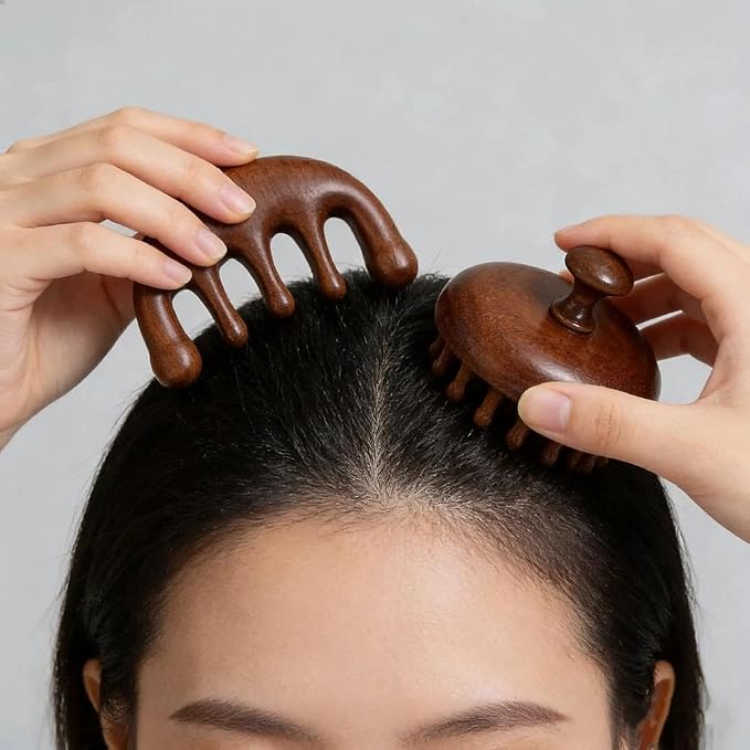Scalp Massager for Hair Growth, Two-Piece Set-Manual Head Scrubber - Image 3