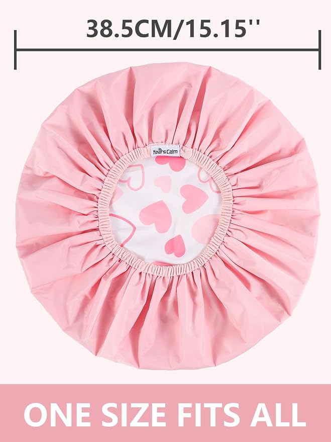Years calm Shower Caps for Women Reusable Waterproof, Double Layer Waterproof - Image 3