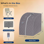 SereneLife Portable Infrared Home Spa | One Person Sauna | Heating Foot Pad and - Image 7