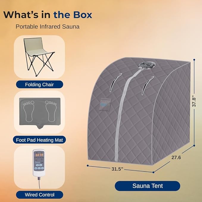 SereneLife Portable Infrared Home Spa | One Person Sauna | Heating Foot Pad and - Image 7