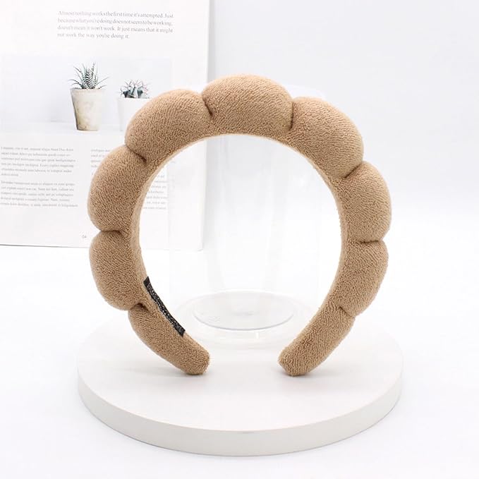 Spa Headbands for Washing Face Soft Puffy Bubble Headbands Wristband for Women - Image 3