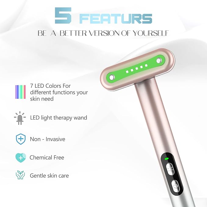 Red-Light-Therapy，Led Facial Light Therapy 7 Colors Eye Beauty Wand Face - Image 5